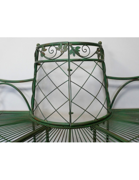Banc Circulaire Élysée – Élégance Botanique en Fer Patiné