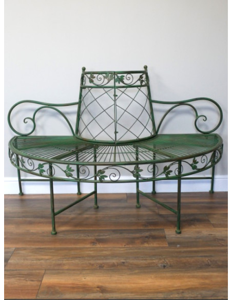 Banc Circulaire Élysée – Élégance Botanique en Fer Patiné