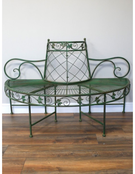 Banc Circulaire Élysée – Élégance Botanique en Fer Patiné