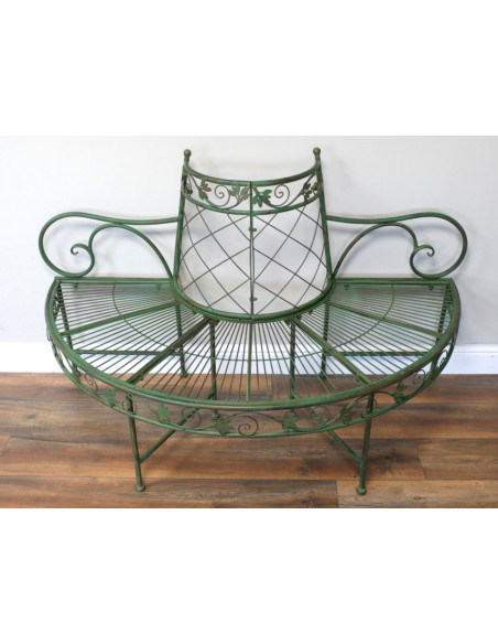 Banc Circulaire Élysée – Élégance Botanique en Fer Patiné