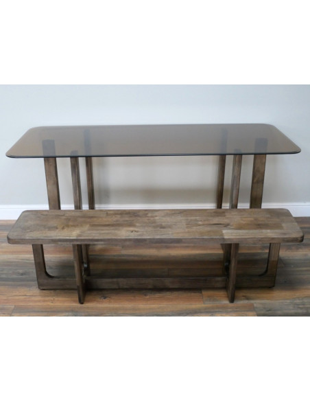 Table à manger verre et bois – Table design élégante 180 cm
