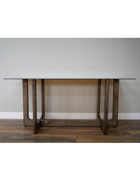 Table à manger verre et bois – Table design élégante 180 cm
