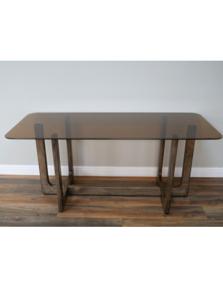 Table à manger verre et bois – Table design élégante 180 cm