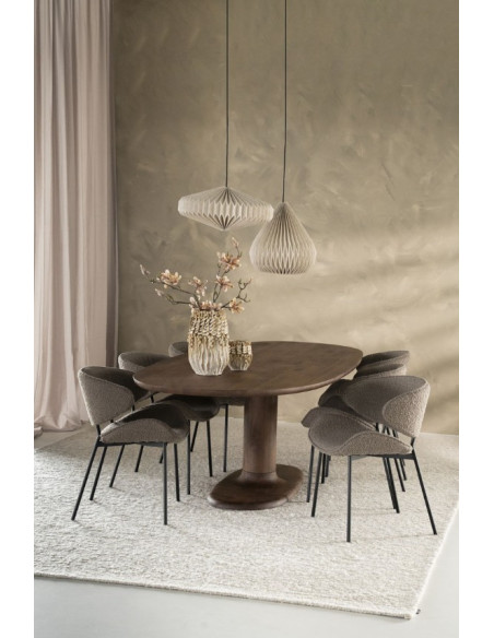 Table à manger ovale bois Coco 180 cm – 6 personnes (2 finitions)