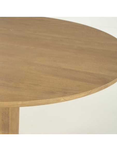 Table à manger ronde bois Coco 130 cm – 4 à 6 personnes (2 finitions)