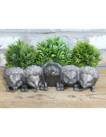 Jardinière Hérissons en résine 33 cm | Déco jardin