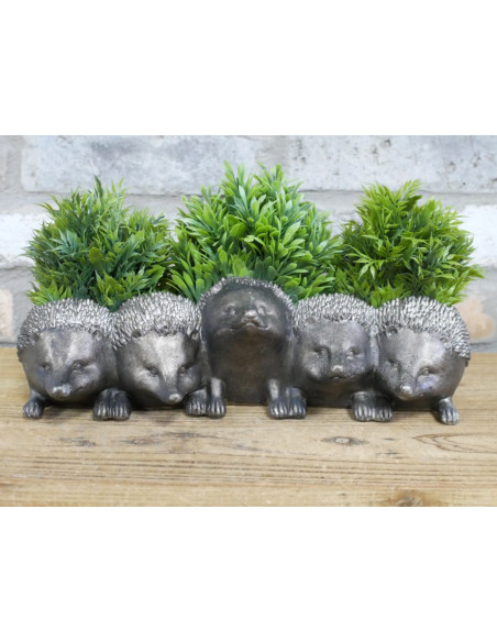 Jardinière Hérissons en résine 33 cm | Déco jardin
