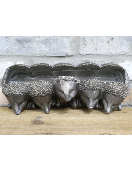 Jardinière Hérissons en résine 33 cm | Déco jardin