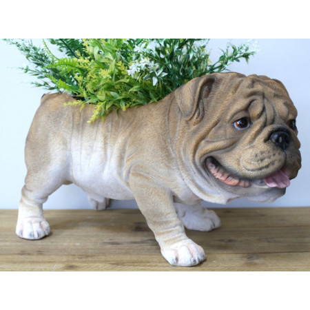 Jardinière Bouledogue en résine – Pot... Jardinière Bouledogue en résine – Pot...