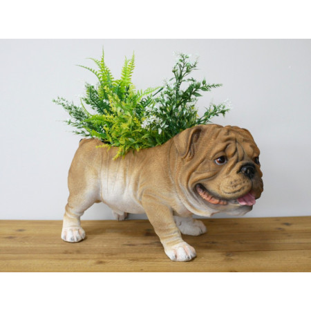 Jardinière Bouledogue en résine – Pot... Jardinière Bouledogue en résine – Pot...