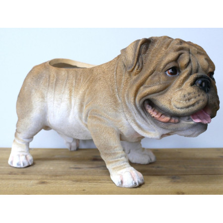 Jardinière Bouledogue en résine – Pot... Jardinière Bouledogue en résine – Pot...