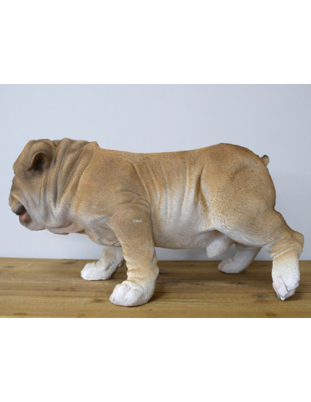 Jardinière Bouledogue en résine – Pot déco chien 46 cm