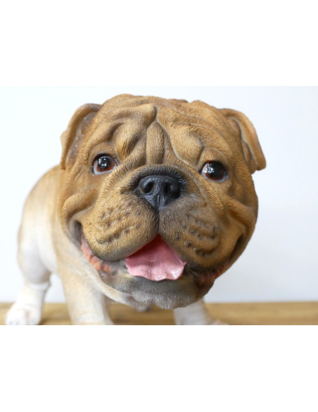 Jardinière Bouledogue en résine – Pot déco chien 46 cm