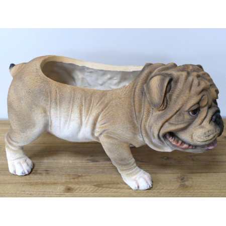 Jardinière Bouledogue en résine – Pot... Jardinière Bouledogue en résine – Pot...