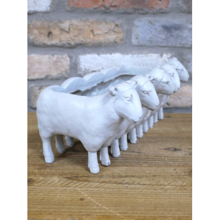 Jardinière Moutons Crème en résine –... Jardinière Moutons Crème en résine –...