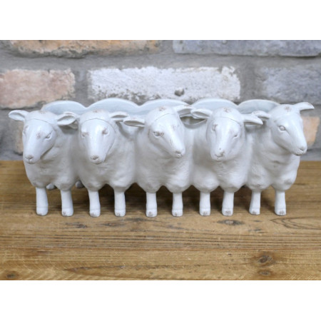 Jardinière Moutons Crème en résine –... Jardinière Moutons Crème en résine –...