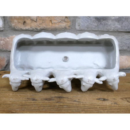 Jardinière Moutons Crème en résine –... Jardinière Moutons Crème en résine –...