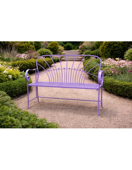 Banc de Jardin Lilas en Métal Design