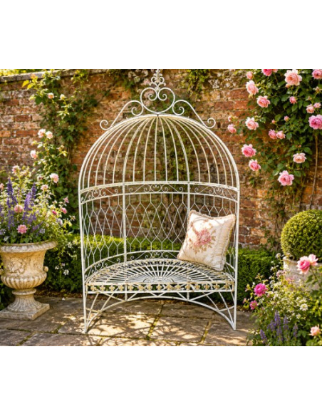 Banc Arche Romantique en Métal Vieilli
