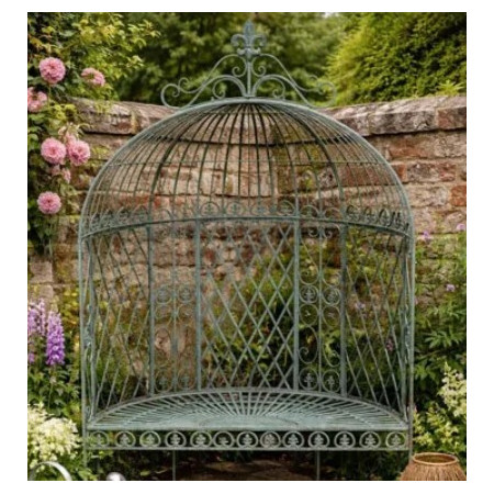 Banc de jardin demi arche style antique