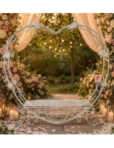 Banc Cœur Romantique en...