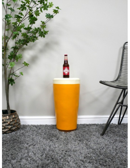 Table d’appoint Verre de Bière géant – Table déco originale en résine 49 cm