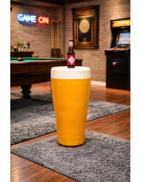 Table d’appoint Verre de Bière géant – Table déco originale en résine 49 cm