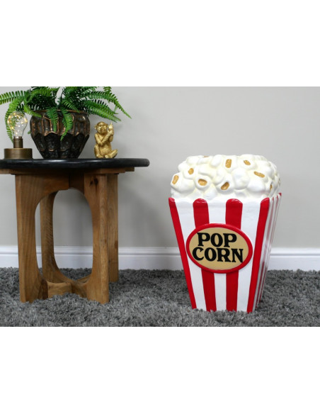 Table d’appoint Popcorn géant en résine – Mobilier déco cinéma original 46 cm