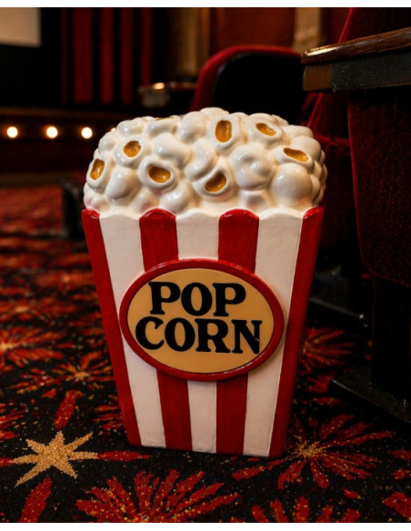 Table d’appoint Popcorn géant en résine – Mobilier déco cinéma original 46 cm