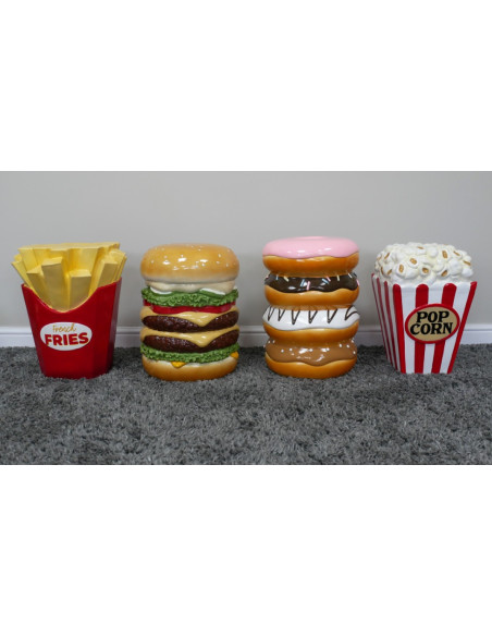 Table d’appoint Popcorn géant en résine – Mobilier déco cinéma original 46 cm