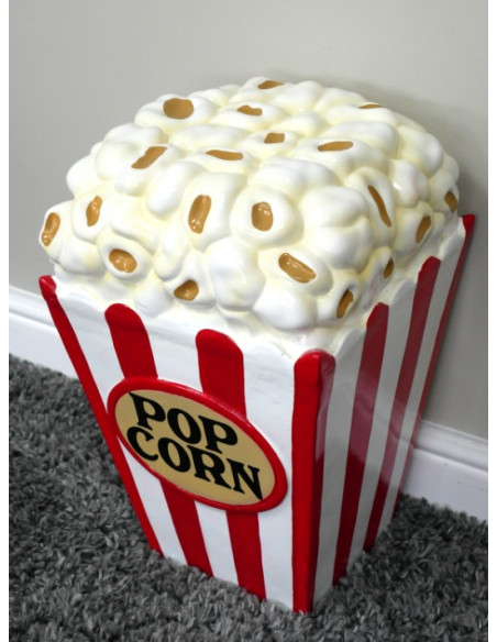 Table d’appoint Popcorn géant en résine – Mobilier déco cinéma original 46 cm