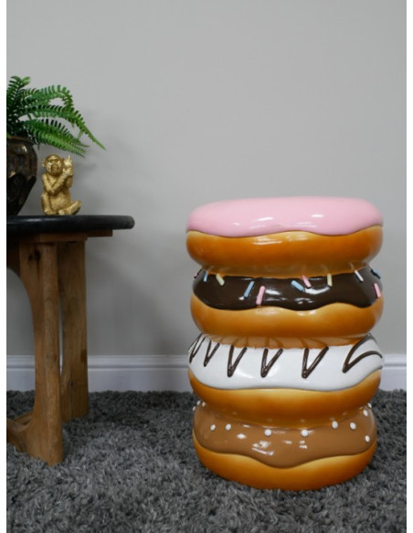 Table d’appoint Donut géant en résine – Mobilier déco gourmand original 48 cm