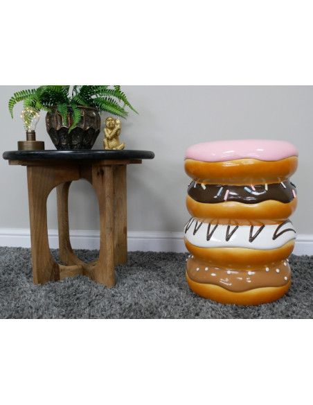 Table d’appoint Donut géant en résine – Mobilier déco gourmand original 48 cm