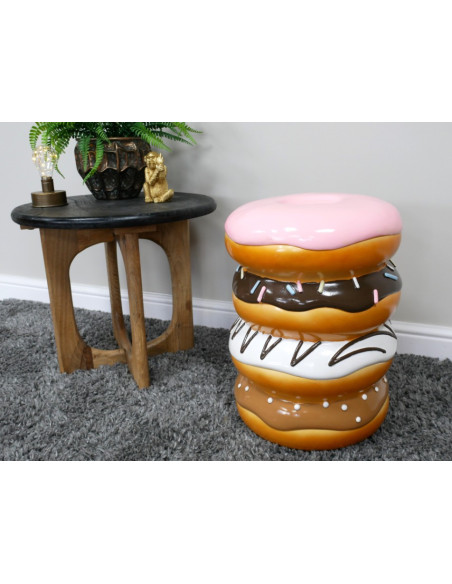 Table d’appoint Donut géant en résine – Mobilier déco gourmand original 48 cm