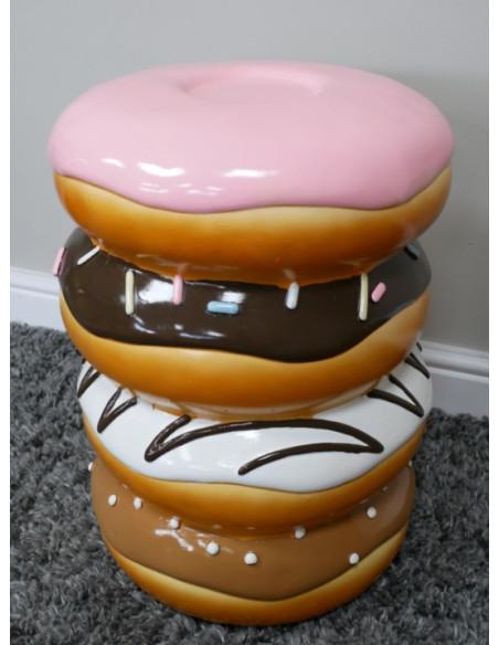 Table d’appoint Donut géant en résine – Mobilier déco gourmand original 48 cm