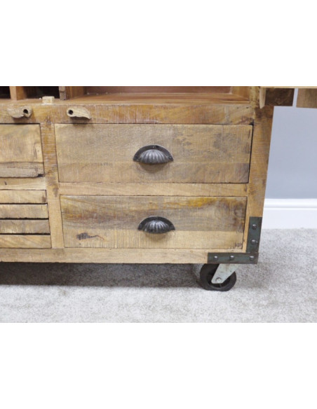 Armoire de Rangement en Bois de Manguier – Esprit Atelier et Charme Authentique