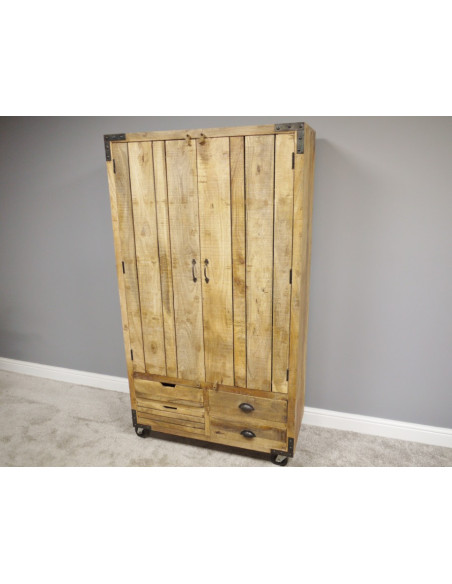 Armoire de Rangement en Bois de Manguier – Esprit Atelier et Charme Authentique
