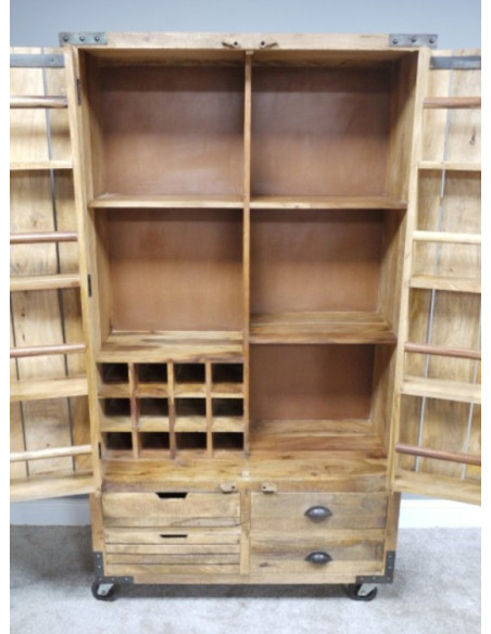 Armoire de Rangement en Bois de Manguier – Esprit Atelier et Charme Authentique