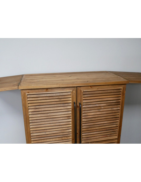Armoire Bar à Volets en Bois de Sapin et Métal