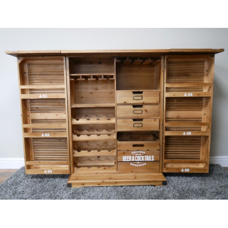Armoire Bar à Volets en Bois de Sapin...