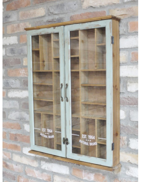 VITRINE MURALE VERTICALE À COMPARTIMENTS
