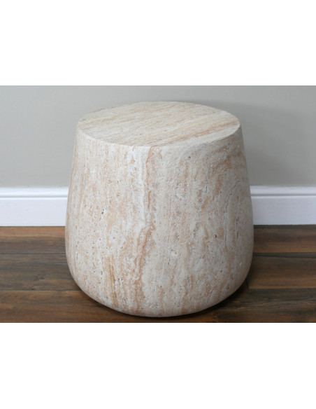 Table d'Appoint Effet Pierre Naturelle – Élégance Organique