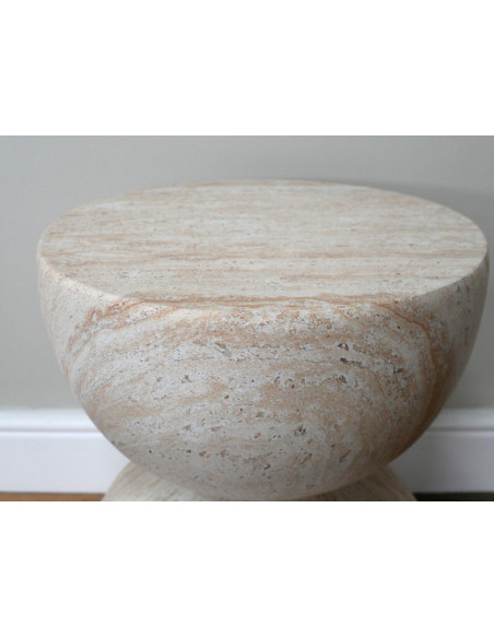 Table d'Appoint Sablier Effet Pierre Naturelle