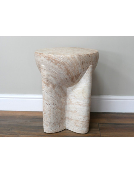 Table d'Appoint Organique Effet Pierre Naturelle