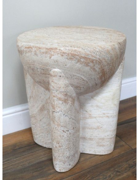 Table d'Appoint Organique Effet Pierre Naturelle