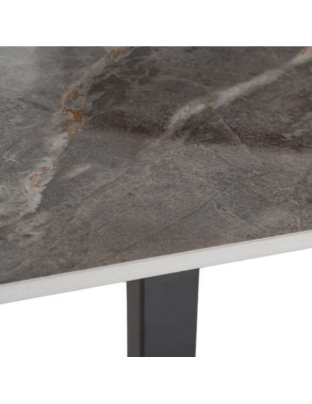 Table de restaurant Pierre fritée grise ou blanche 80 x 80 cm