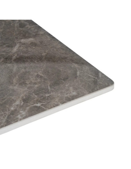 Table de restaurant Pierre fritée grise ou blanche 80 x 80 cm