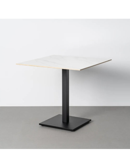 Table de restaurant Pierre fritée grise ou blanche 80 x 80 cm