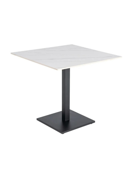 Table de restaurant Pierre fritée grise ou blanche 80 x 80 cm