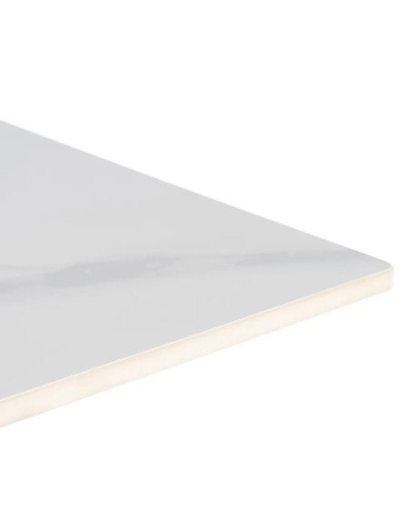 Table de restaurant Pierre fritée grise ou blanche 80 x 80 cm